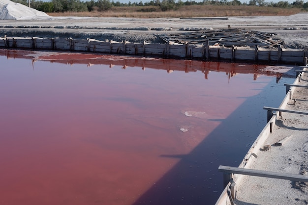 Lago de sal rosa. Producción de sal rosa.