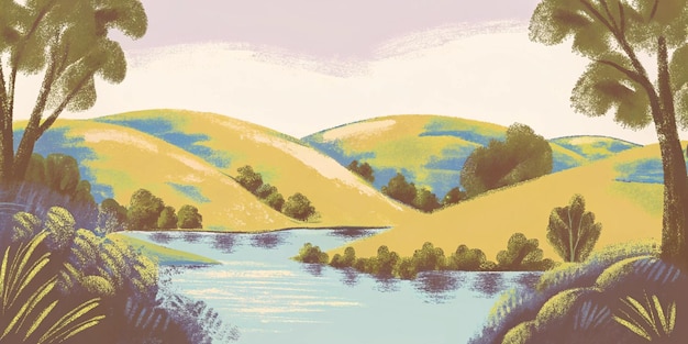 El lago Serene Countryside