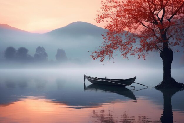 El lago de la serenidad y la niebla