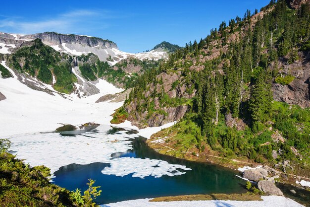 Lago serenidade nas montanhas