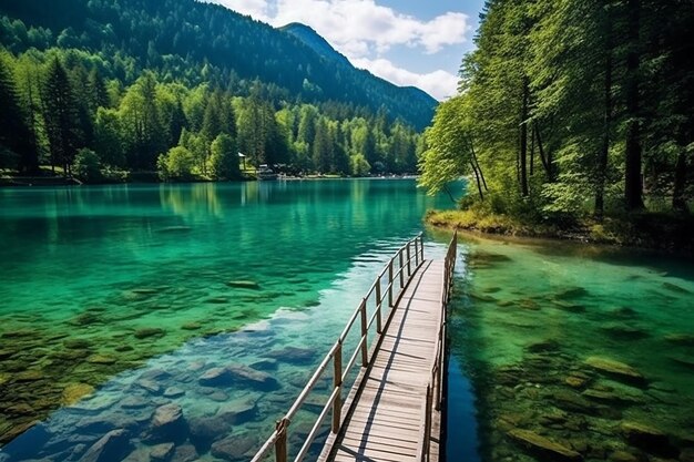 Lago Sereno na Caríntia Áustria Beleza estilizada artística