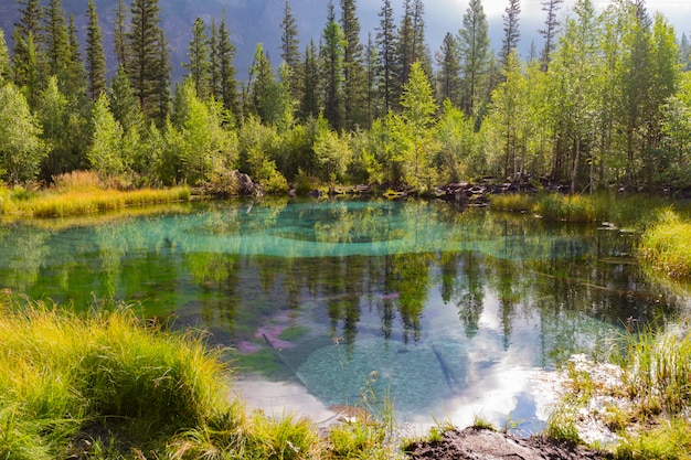 El lago termal verde