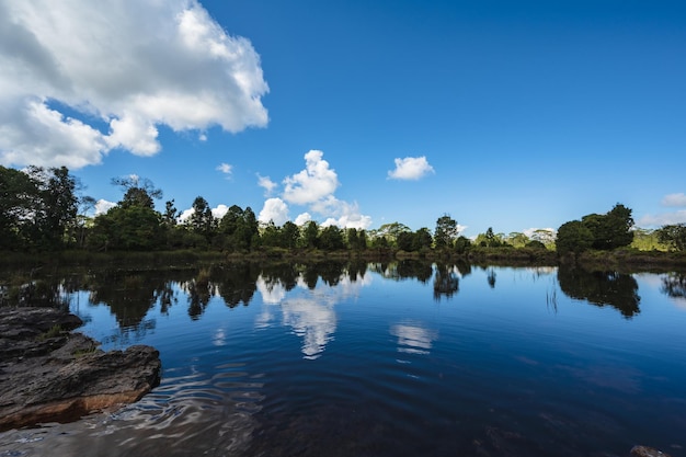 Lagoa Anodard no parque nacional da montanha Phu Kradueng na cidade de Loei Tailândia Parque nacional da montanha Phu Kradueng o famoso destino de viagem