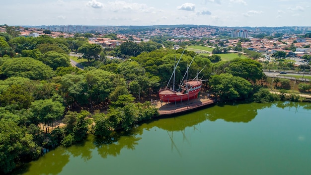 Lagoa do Taquaral em Campinas vista de cima do parque de Portugal São Paulo Brasil