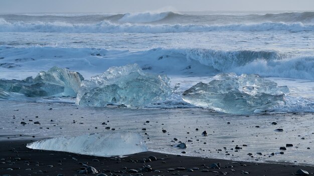 Foto lagoa glacial jokulsarlon, na islândia