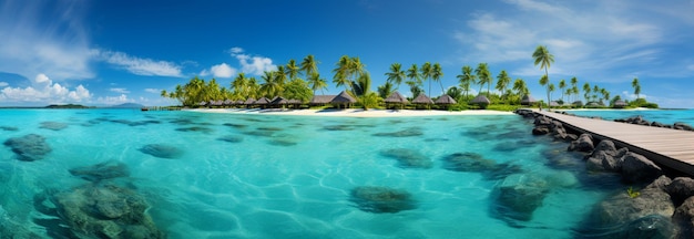 Foto lagoa idílica à beira-mar um paraíso de turismo de verão perfeito para papel de parede ou fundo