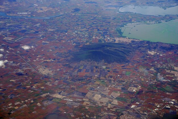 Lagos cerca de Guadalajara jalisco panorama aéreo paisaje desde avión