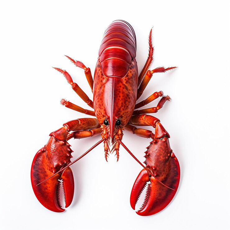 Lagosta fresca sem sombra em um fundo branco limpo Deliciosa cozinha de frutos do mar