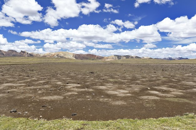 Foto laguna seca andina producto del cambio climático