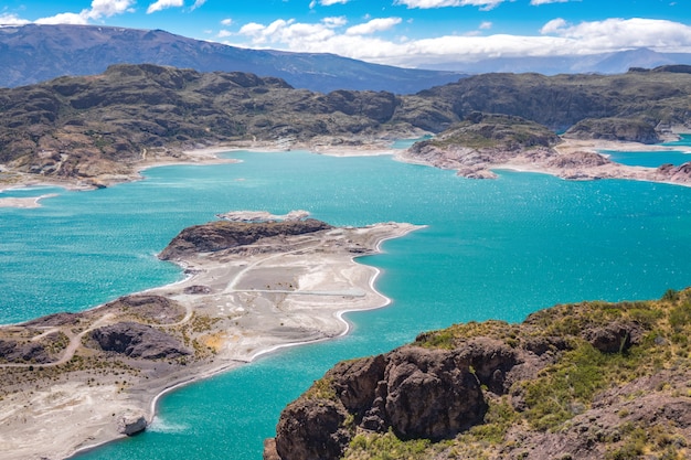 Laguna Verde See und Berge schöne Landschaft, Chile, Patagonien, Südamerika