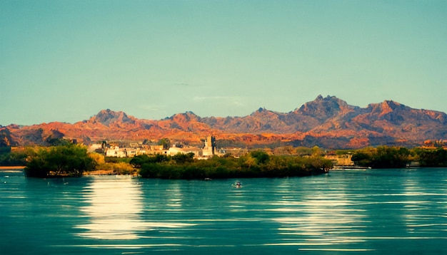 Lake Havasu Artwork mit wunderschönem Blick auf den Himmel