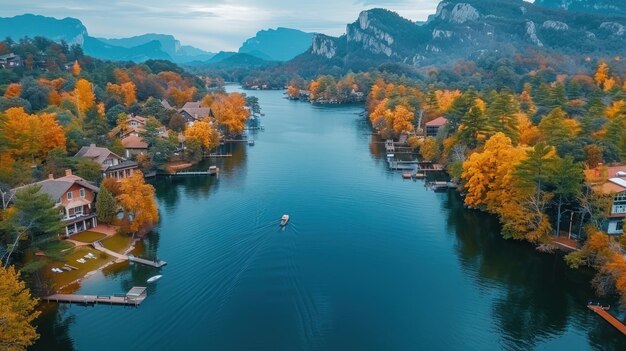 Foto lake lure es una ciudad en el condado de rutherford, carolina del norte, estados unidos.