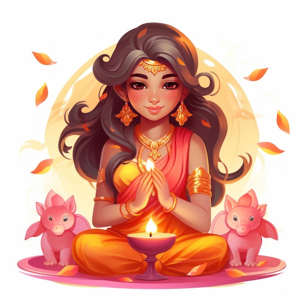 Lakshmi Puja-Ikone für die Diwali