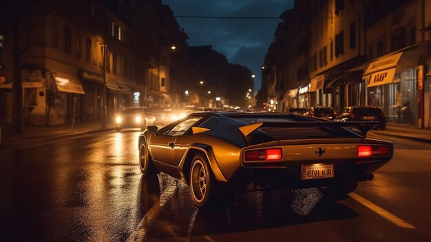 Lamborghini Countach antigo clássico italiano rápido super caro carro dos anos 70