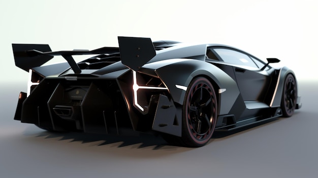 Foto lamborghini veneno negro con un fondo blanco generativo de ia