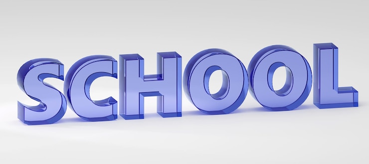 Foto lámina de vidrio azul brillante de regreso a la escuela concepto mínimo renderizado en 3d ilustración