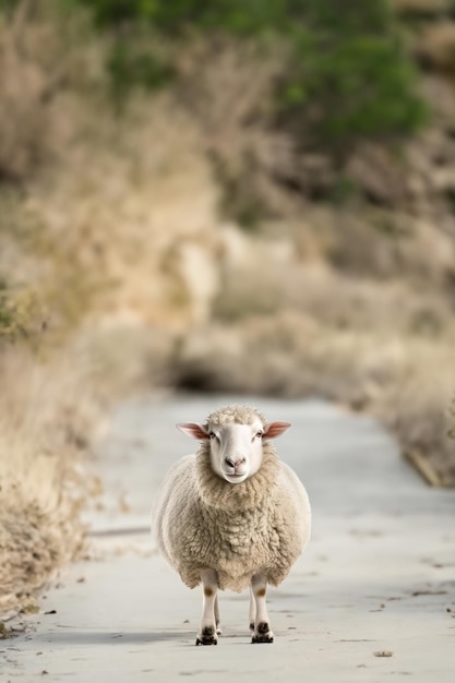 Foto lamm auf der straße