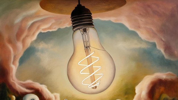 Foto lâmpada calcária pintada