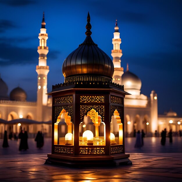 Lâmpada da mesquita à noite