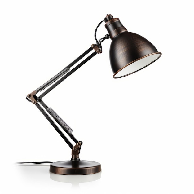 Lâmpada de mesa de braço ajustável em tonalidade monocromática Iluminação de estilo industrial