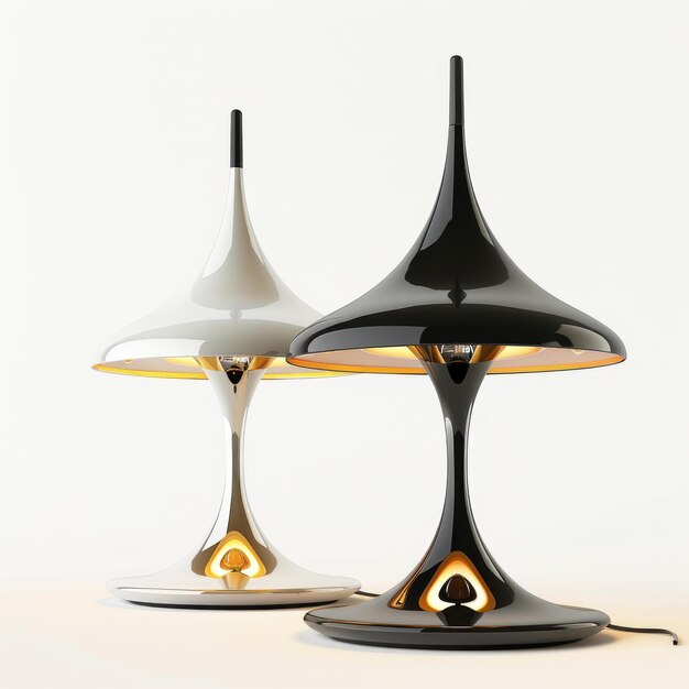 Foto lâmpada de mesa de design elegante no interior