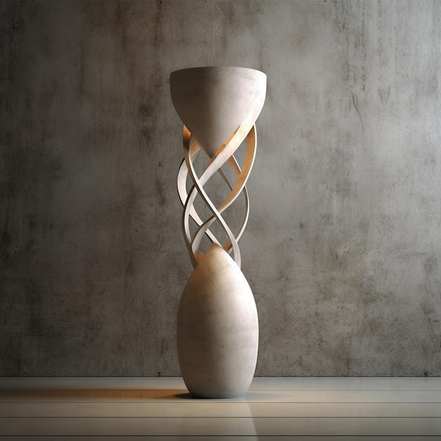 Lâmpada de mesa LED de bambu natural e modelo 3D de fantasia de um belo designer