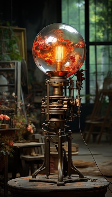 Foto lâmpada de metal vintage