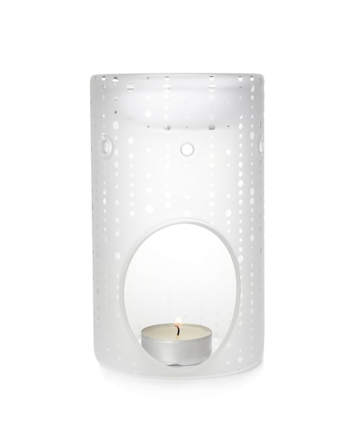 Lâmpada elegante para terapia de aroma isolada em branco