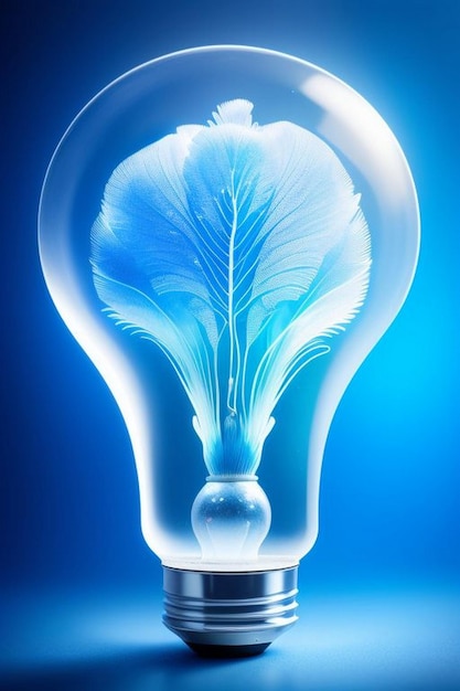 Foto lâmpada que fornece luz azul