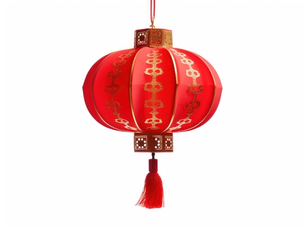 Lâmpada vermelha chinesa da sorte crença chinesa isolada em fundo branco