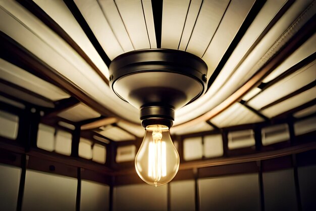 Foto lâmpada vintage pendurada no teto para decoração na sala de estar