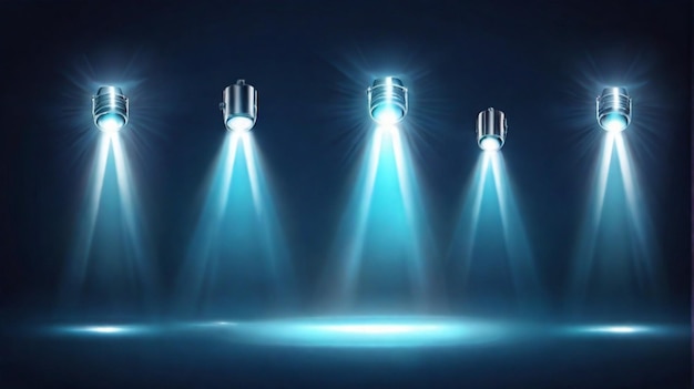 Foto lâmpadas de iluminação brilhantes conjunto de raio de design de arte para concerto