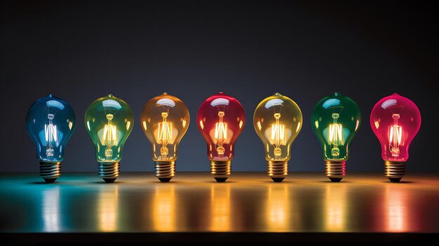 lâmpadas de várias cores no estilo Generative AI