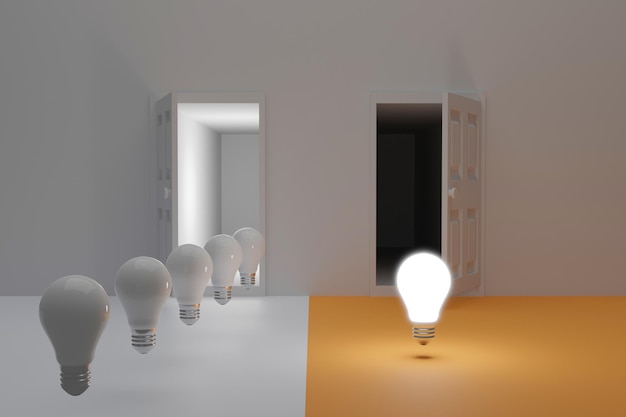 lâmpadas, ideias de liderança, ideias, diferenças