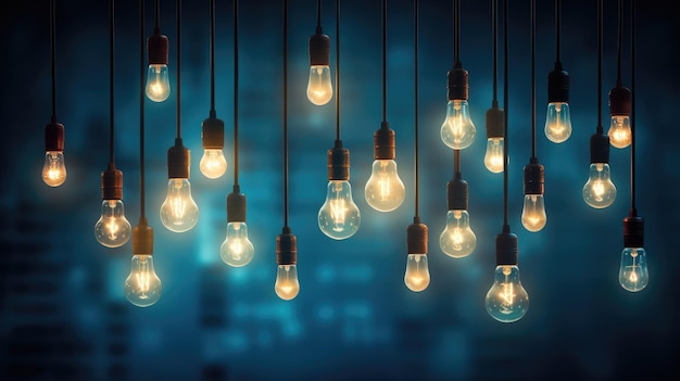 Lâmpadas muitas lâmpadas o poder da IA geradora de luz