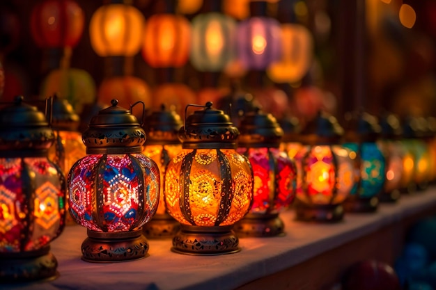 Lámpara de aceite de linternas árabes que simboliza la tradición y la celebración