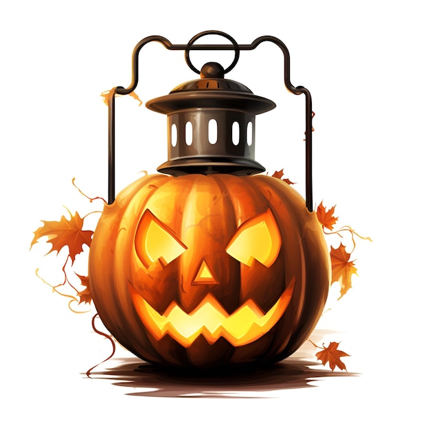 Lámpara amarilla única de calabaza de Halloween Dibujos animados creativos