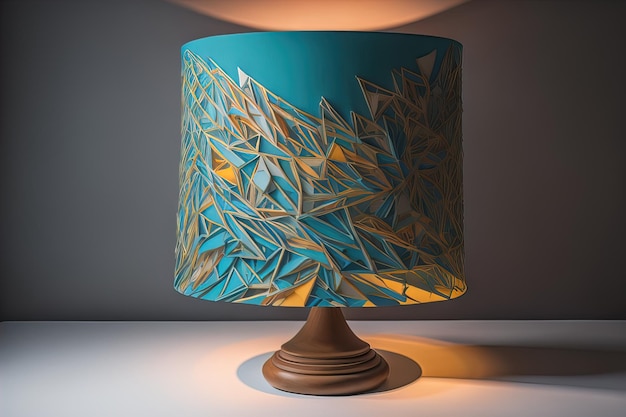 una lámpara decorativa y colorida en un fondo de color sólido ai generativo
