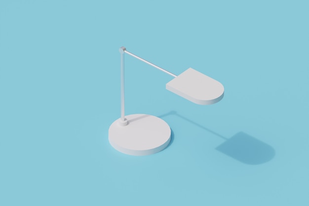 Lámpara de escritorio único objeto aislado. 3d render ilustración isométrica