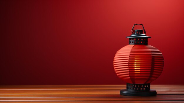 Lámpara de iluminación de linterna china roja decoración espacio de copia