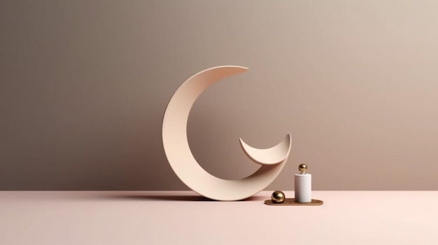 Una lámpara con una luna creciente en ella