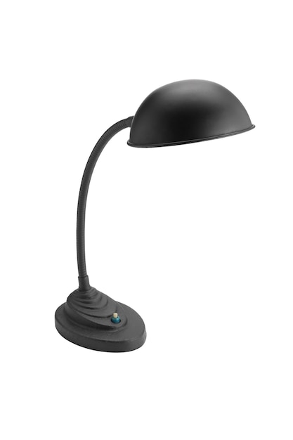 Lámpara de mesa negra sobre blanco