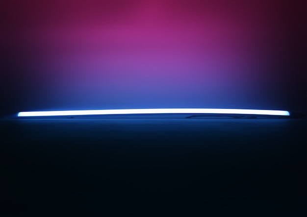 Lámpara de neón azul y rosa en el fondo abstracto del club nocturno