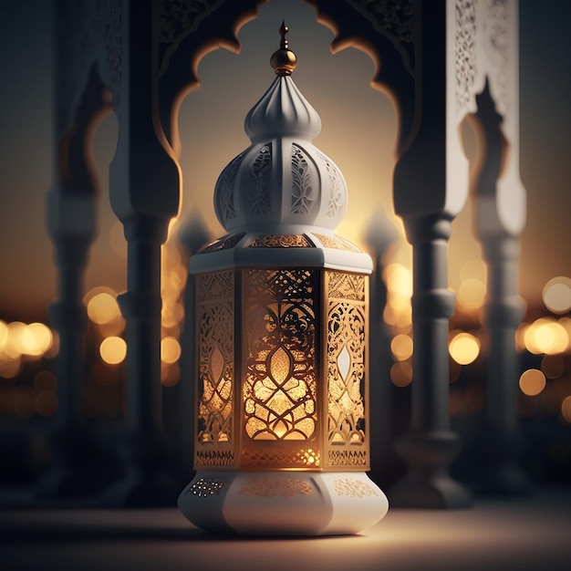 Una lámpara con la palabra ramadán