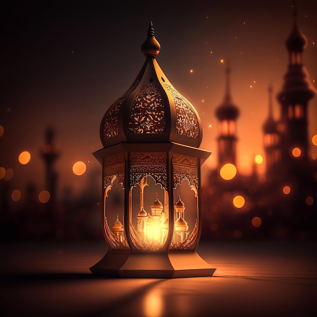Una lámpara con las palabras eid al - adha en ella
