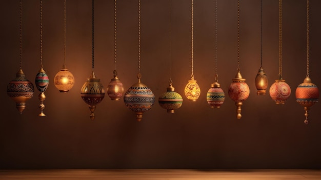 Lámpara de Pongal decorada para la celebración de Diwali