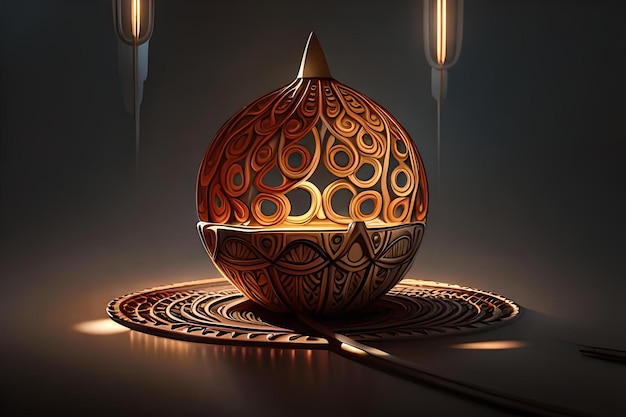 Una lámpara con una vela que está hecha de metal.