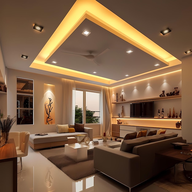 Lámparas de techo blancas cálidas y cálidas Diseño interior moderno para sala de estar sala de conferencias