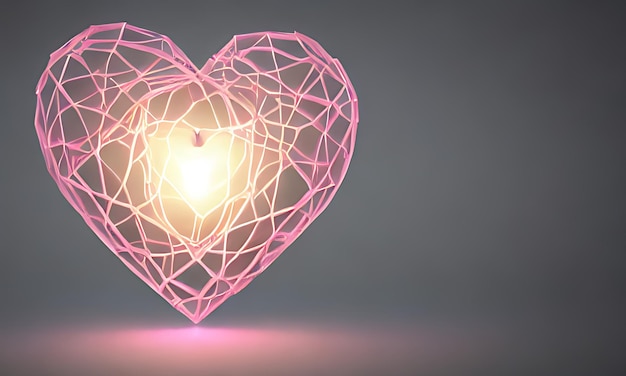 Lampen mit glühenden Herzen Hintergrund für Valentinsliebe