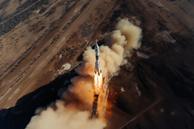 Foto lançar o veículo de lançamento espacial soyuz do cosmódromo de baikonur cazaquistão programa espacial soviético